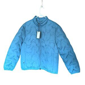 Bugatchi Mens Chevron‎ Quilted Puffer Jacket Coat Size XL Color Teal NWT